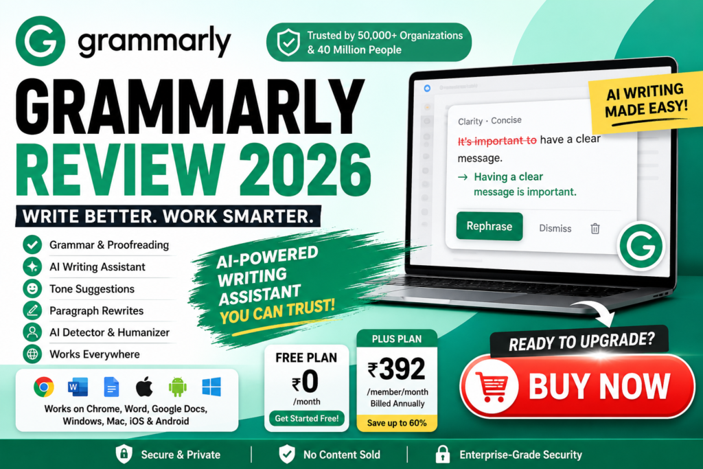 Grammarly Review 2026: Features, Pricing, AI Tools & Is Grammarly Worth It?